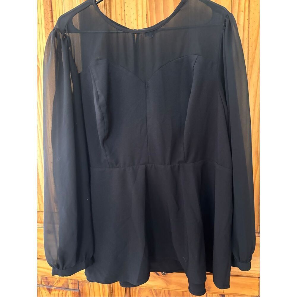 Torrid Sheer Sleeves Sweetheart Neckline Blouse